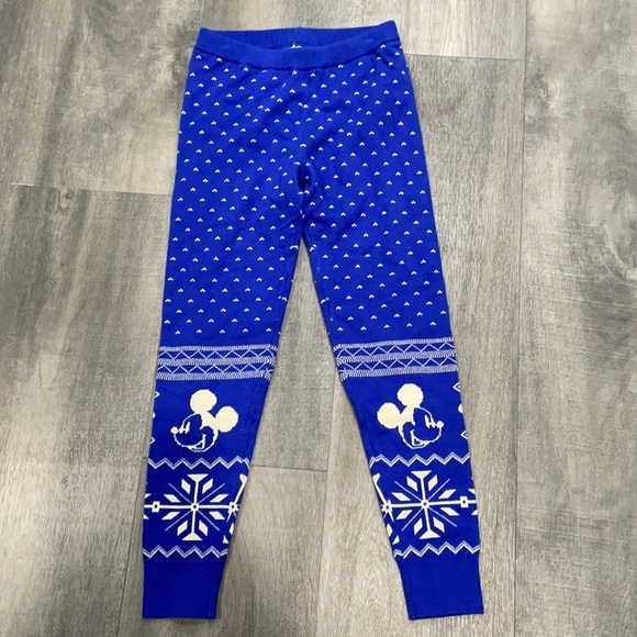 Gap x Disney Minnie Mickey Blue Fair Aisle leggings NEW - Picture 1 of 5